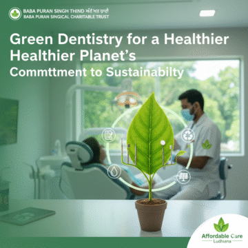 Eco-friendly dentistry Ludhiana, Green dental clinic Punjab, Sustainable dental practices India, Medical Charitable Trust environmental policy, Digital dental records, Reduced dental waste
